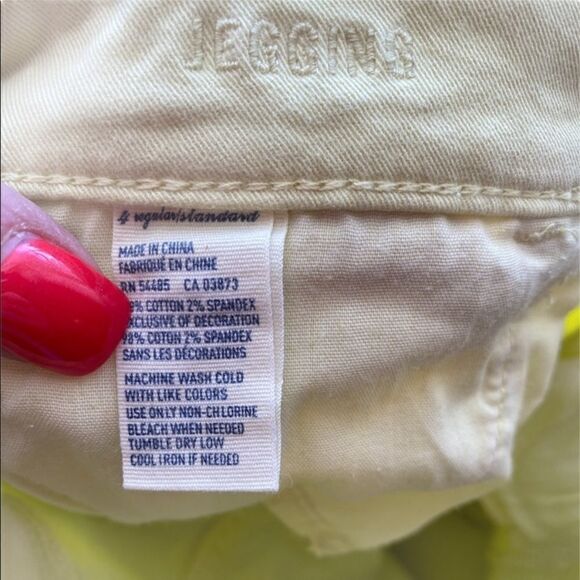 NWT American Eagle Stretch Skinny Jeans Lime Bright yellow green colorful size 4 - Picture 6 of 8